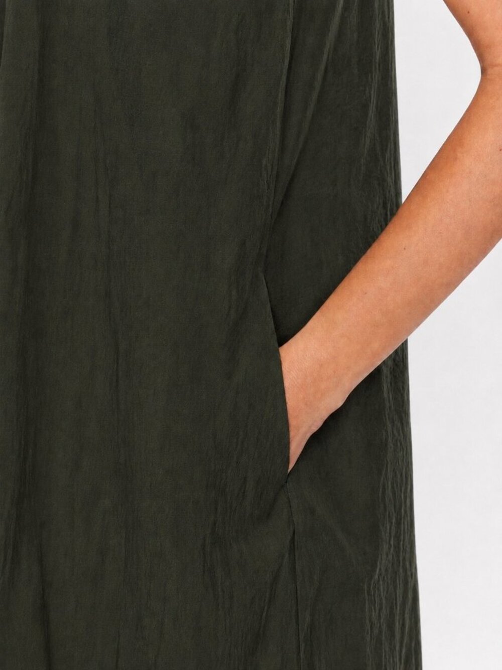 Fabiana Filippi Monili Green Halter Maxi Dress Silk Blend Pockets IT 48 XL - Picture 6 of 11